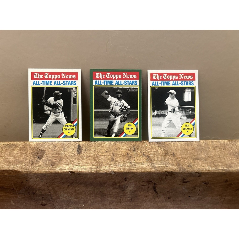 2025 Topps Heritage All-Time All-Stars 3 Pack Roberto Clemente Bob Gibson Tris